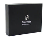 STARHIDE Mens RFID Blocking Genuine Leather Coin Pocket Wallet 625 Black RED - Starhide