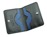 STARHIDE Mens Front Pocket RFID Blocking Minimalist Slim Leather Credit Cardholder Case 120 Black Blue - Starhide