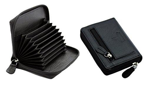 STARHIDE Womens Small Leather Fan Concertina Palm Credit Card Holder 1234 - Starhide