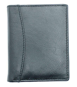 STARHIDE Small Wallet Leather Credit Cardholder 20 Removable Plastic Sleeves 603 Black - Starhide