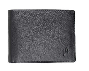 STARHIDE Mens RFID Blocking Small Bifold Leather Wallet for Cards Cash and Coins 1050 Black Grey - Starhide