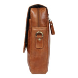 STARHIDE Mens Ladies Soft Premium Oil Tanned Leather Shoulder/Cross Body Bag with Front Flip Opening 580 (Tan) - StarHide