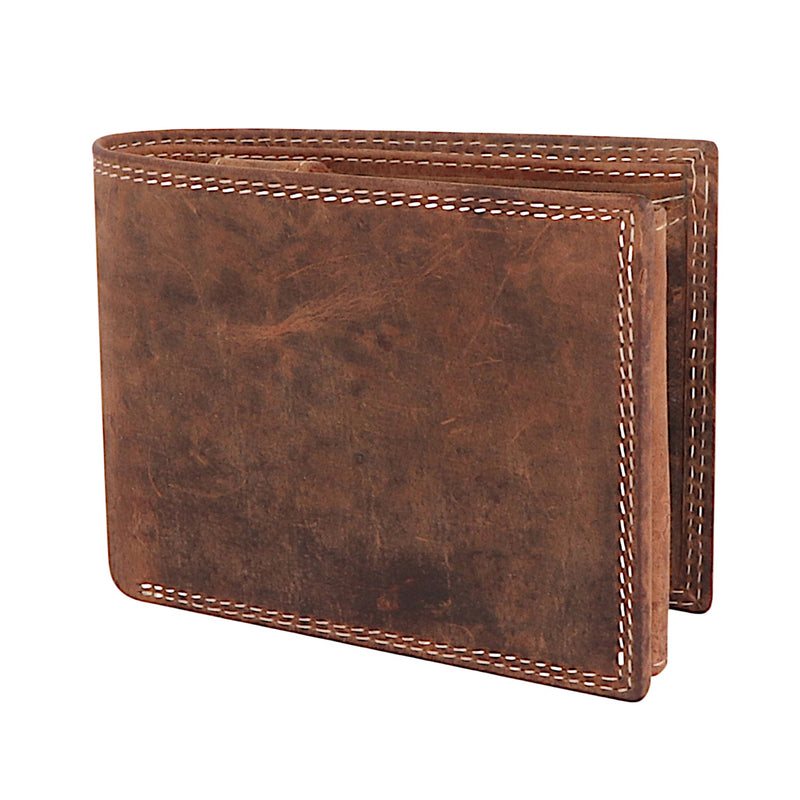 Starhide Brown Distressed Hunter Leather Wallet
