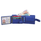 STARHIDE Mens RFID Blocking Real Leather Notecase Coin Pocket Id Card Wallet 710 Blue