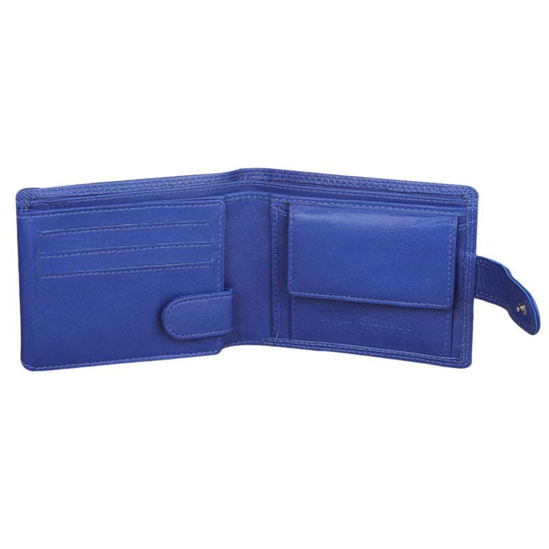 STARHIDE Mens RFID Blocking Real Leather Notecase Coin Pocket Id Card Wallet 710 Blue