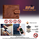 Handmade Wallets for Men UK | Genuine Distressed Hunter Leather | RFID Blocking Notecase Wallet | Coins and Id Card Holder | 710 Brown - StarHide