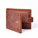 Handmade Wallets for Men UK | Genuine Distressed Hunter Leather | RFID Blocking Notecase Wallet | Coins and Id Card Holder | 710 Brown - StarHide