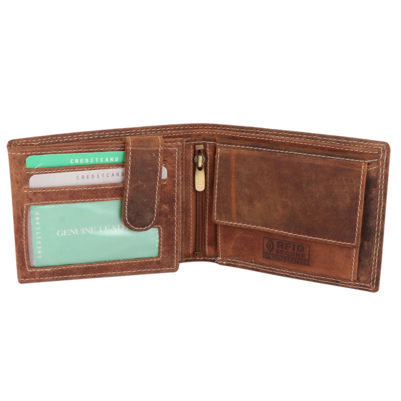 Starhide Brown Distressed Hunter Leather Wallet