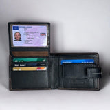 STARHIDE Mens RFID Blocking Soft Leather Bifold Wallet 1115 Brown Black - StarHide
