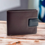 STARHIDE Mens RFID Blocking Soft Leather Bifold Wallet 1115 Brown Black - StarHide