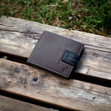 STARHIDE Mens RFID Blocking Soft Leather Bifold Wallet 1115 Brown Black