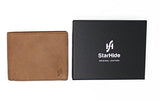 STARHIDE Mens Genuine Distressed Hunter Leather RFID Blocking Wallet 1140 Brown - Starhide