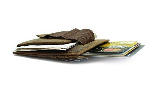 STARHIDE Mens RFID Blocking Real Distressed Hunter Leather Minimalist Card Holder Wallet With Magnetic Money Clip 725 Brown - Starhide