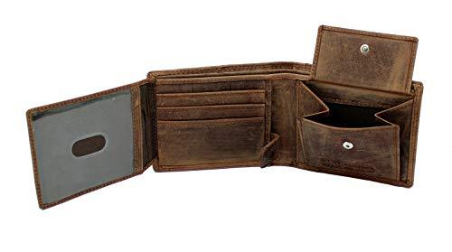 STARHIDE Mens RFID Blocking Distressed Hunter Leather Notecase Wallet Coins And Id Card Holder Gift Boxed 1060 Brown - Starhide