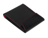 STARHIDE Mens RFID Blocking Genuine Goat Leather Wallet 620 (Black Red) - Starhide