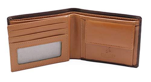 Starhide Men's RFID Signal Blocking Passcase Bifold Wallet Genuine Leather Carryall Coin Pouch Card Holder with Gift Box 1216 - Starhide