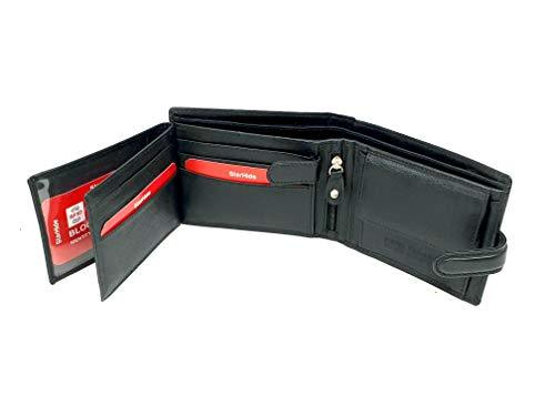 STARHIDE Mens RFID Blocking Genuine Leather Twin ID Card and Coin Pocket Wallet 1213 - Starhide