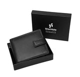 STARHIDE Mens RFID Blocking Genuine Calf Leather Wallet with A Side Zip Around Coin Pocket 1180 - Starhide