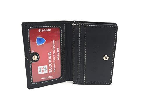 STARHIDE Mens Womens Minimalist Small Leather Credit Cardholder Business Card Wallet 5001