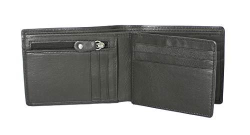 STARHIDE Mens RFID Blocking Soft Nappa Leather Zip Coin Pocket Trifold Wallet 115 - Starhide