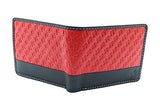 STARHIDE Mens Genuine Emboosed Leather RFID Blocking Wallet Billfold Coin Pocket Purse 1170 Red Black - Starhide