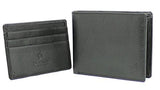 STARHIDE Mens Ultra Slim Real Leather Credit Card Holder Billfold Coin Wallet NA11 Black
