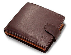 STARHIDE Mens RFID Blocking Compact Real Leather Billfold Coin Pocket Wallet ID Holder 1075 Brown Tan - Starhide