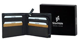 STARHIDE Mens RFID Blocking Soft Nappa Leather Zip Coin Pocket Bifold Wallet 110 - Starhide