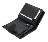 STARHIDE Genuine Leather RFID Shielded Blocking Extra Card Capacity Wallet 1085 (Black) - Starhide