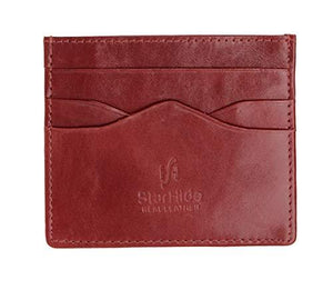 STARHIDE Mens Front Pocket VT Leather Minimalist Credit Card Holder 1215 Brown - Starhide