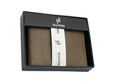 StarHide Men's Gents Brown Smooth Leather Wallet With A Secure Zipped Coin Pocket & ID Window Gift Boxed - 1140 - Starhide