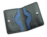 STARHIDE Mens Front Pocket RFID Blocking Minimalist Slim Leather Credit Cardholder Case 120 Black Blue