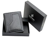 StarHide Men's Real Leather & Carbon Fiber Slim Wallet Comes With A Gift Box - 1175 - Starhide