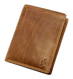 StarHide Mens RFID Blocking Distressed Hunter Leather Bifold Wallet Brown 1090 - Starhide