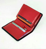 STARHIDE Minimalist Mens RFID Blocking Genuine VT Leather Wallet with Zip Coin Pouch 815 Black Red - StarHide