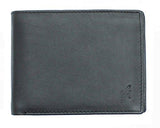 STARHIDE Mens Ultra Slim Real Leather Credit Card Holder Billfold Coin Wallet NA11 Black - Starhide