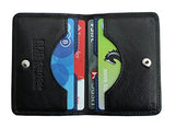 STARHIDE Mens Front Pocket RFID Blocking Minimalist Slim Leather Credit Cardholder Case 120 Black Blue - Starhide