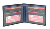 STARHIDE Mens RFID Blocking Bifold Genuine Leather Notecase Wallet 1160 Black Grey Blue - Starhide
