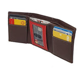 STARHIDE Mens Slim Genuine Leather Trifold Wallet with ID Holder Gift Boxed 810 Brown - StarHide