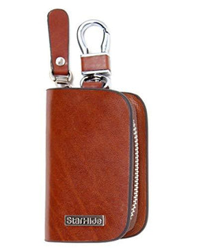 StarHide Leather Hanging Keychain Holder Zipper Pouch Wallet - Starhide