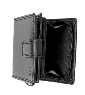 STARHIDE Mens RFID Blocking Genuine Calf Leather Wallet with A Side Zip Around Coin Pocket 1180 - Starhide