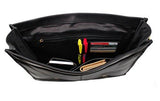 STARHIDE 15.5" Laptop Genuine VT Leather Top Handle Shoulder Messenger Travel Bag Adjustable Strap 525 Black - Starhide