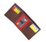 STARHIDE Mens Slim Genuine Leather Trifold Wallet with ID Holder Gift Boxed 810 Brown - StarHide