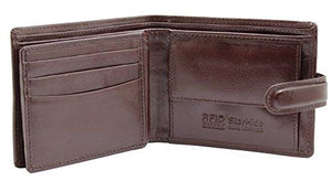 STARHIDE Gents RFID Blocking Smooth Genuine VT Leather Wallet With Coin Pocket and Id Window 1212 (Brown) - Starhide