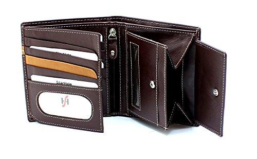 STARHIDE Mens Genuine Leather Large Capacity Travel Cardholder Wallet 1130 Brown Tan - Starhide