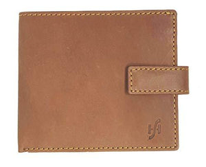 STARHIDE Mens RFID Blocking Genuine Distressed Hunter Leather Bifold Wallet 715 Brown - Starhide