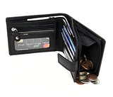 STARHIDE Mens RFID Blocking Genuine Calf Leather Wallet with A Side Zip Around Coin Pocket 1180 - Starhide