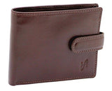 STARHIDE Mens RFID Blocking VT Leather Bifold Zip Coin Pocket Wallet 840 Brown - Starhide