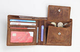 STARHIDE Mens RFID Blocking Small Bifold Distressed Hunter Leather Wallet 1050 Brown - Starhide