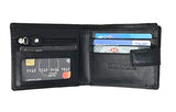 STARHIDE Mens RFID Blocking Genuine Calf Leather Wallet with A Side Zip Around Coin Pocket 1180 - Starhide